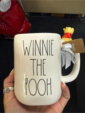 Disney White Winnie the Pooh Ceramic Mug with Character Handle